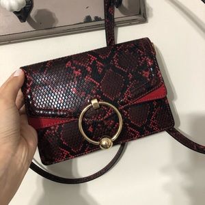 Topshop Red Snakeskin Purse
